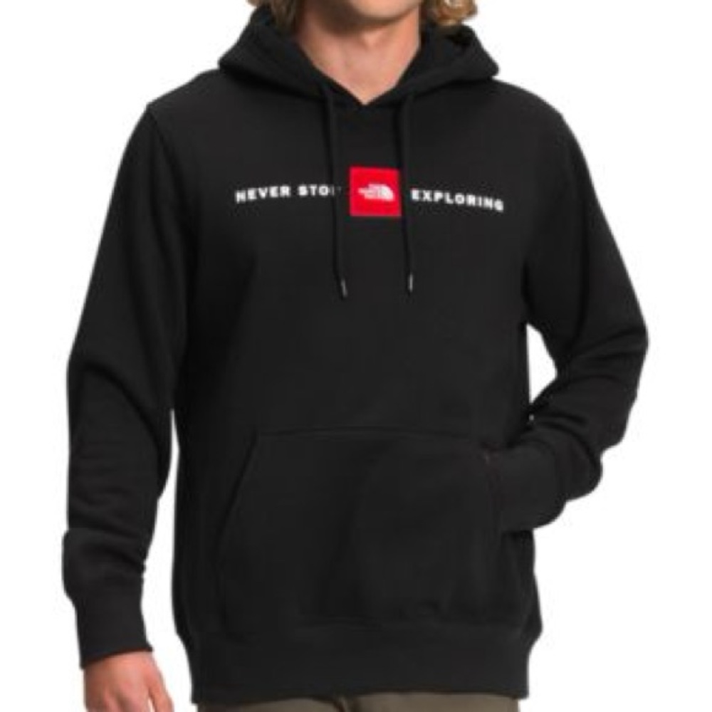 The North Face Black Hoodie with Red Logo
